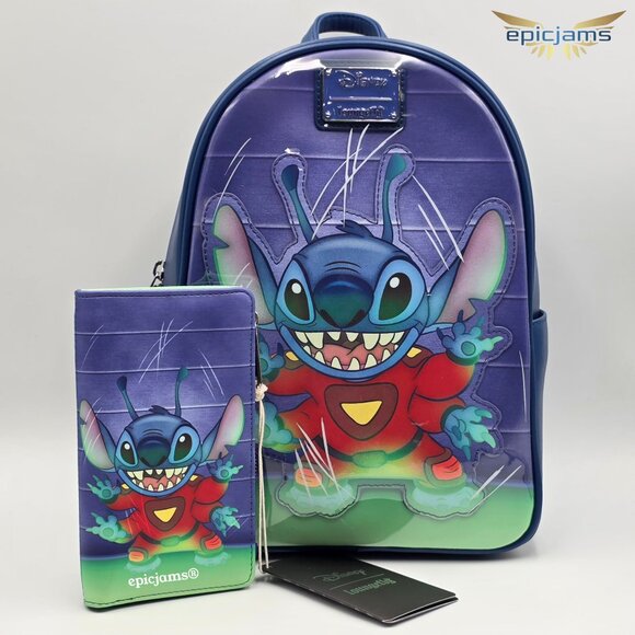 Loungefly Disney Lilo & Stitch Experiment 626 Stitch Mini Backpack Set - Picture 1 of 8